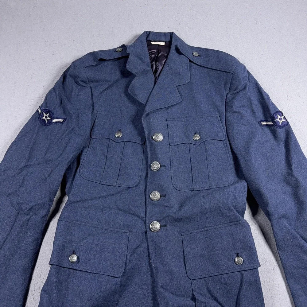 Vintage U.S. Air Force Dress Uniform Jacket 37R Blue Military Service Coat‎ USAF